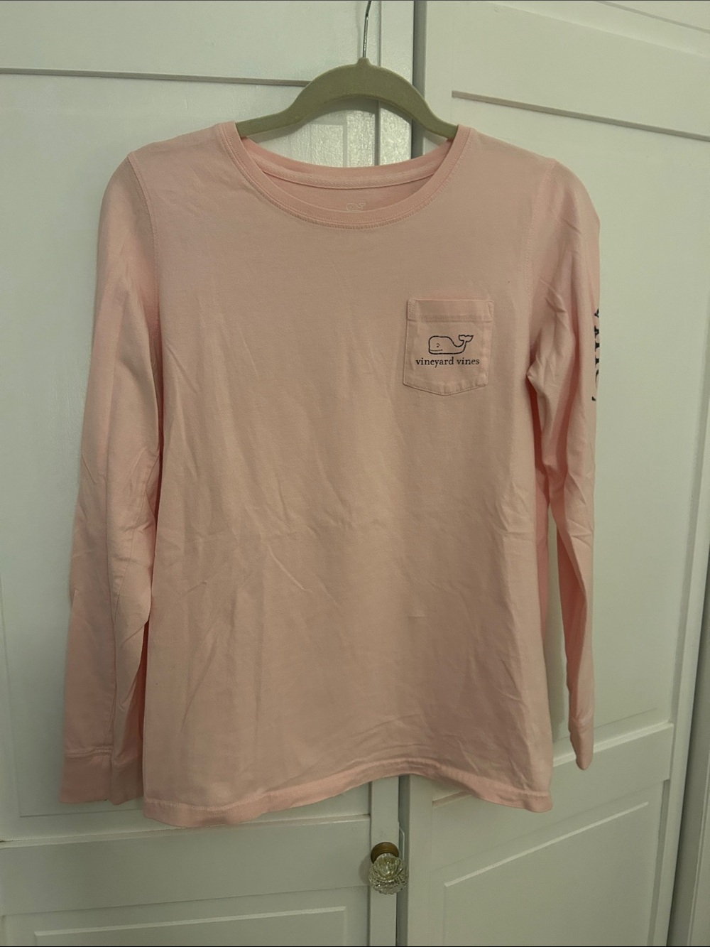 Vineyard Vines Light Pink Long-Sleeve Pocket Tee for Kids
